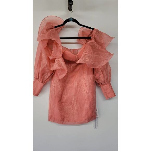 ASOS Dresses & Skirts - ASOS LUXE Curve wire bardot lace midi dress in pink